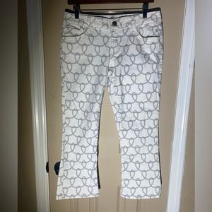CAbi nautical rope cropped white pants jeans size 4